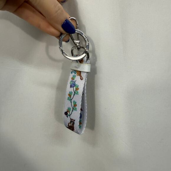 Vera Bradley Loop Keychain Merry Mischief Cool Blue Animals Lanyard - Picture 2 of 5